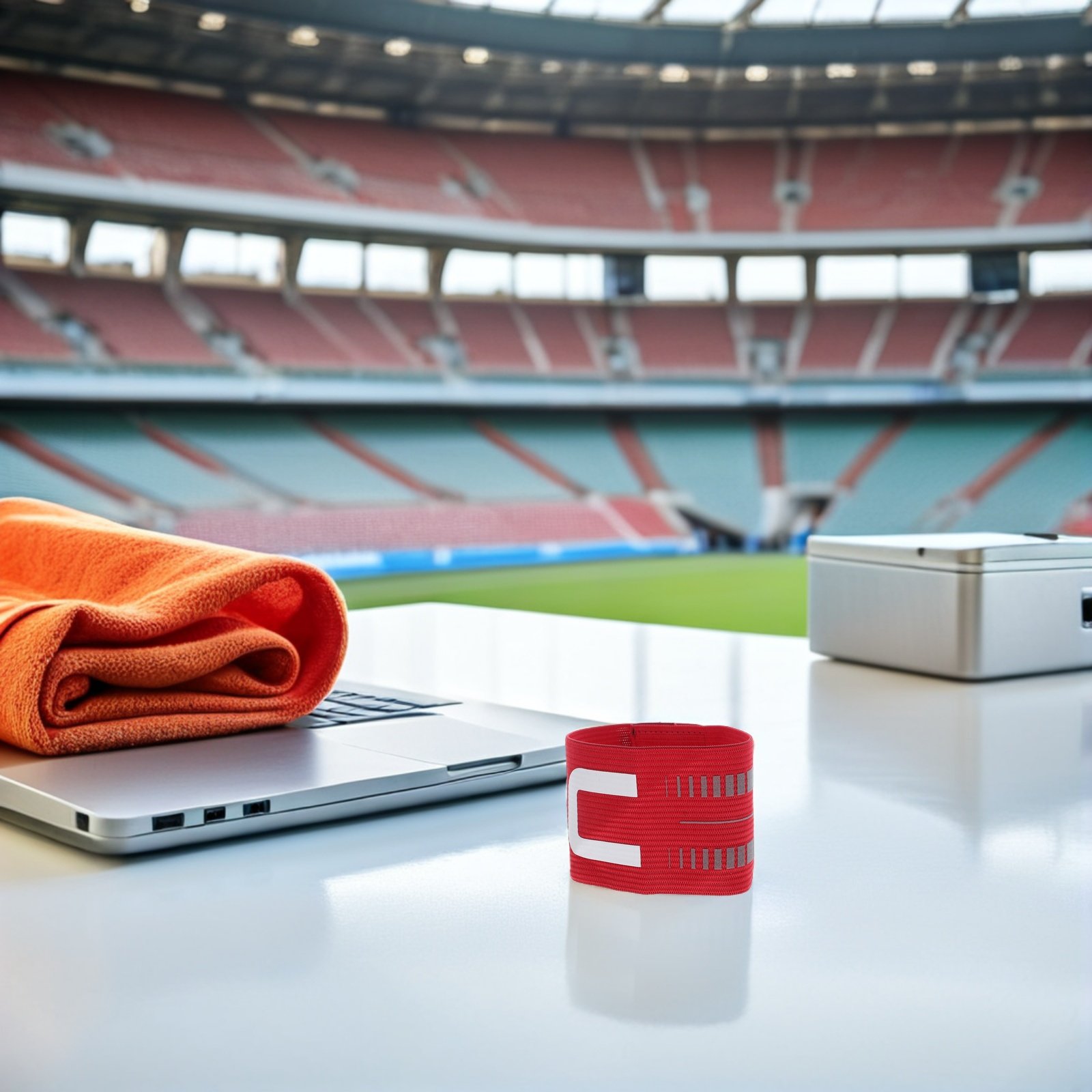 Team Sports - サッカーキャプテン用アームバンド。伸縮性があり、サイズ調整可能。Cマークのデザインで視認性が高く、子供から大人、若者まで、チームリーダーとして使用できる。