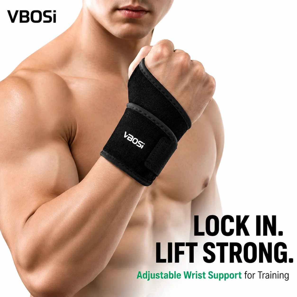 Wrist Wraps Weightlifting Support - VBSOi 調節可能なリストサポートブレース 親指ループ付き ウェイトリフティング ジム フィットネス