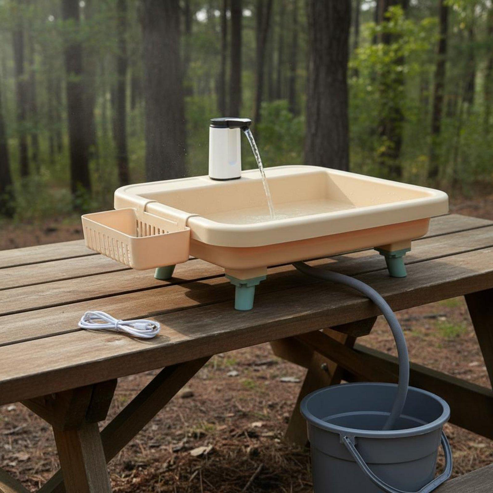 屋外キャンプ用洗面器 ポータブルシンク 電動ウォーターポンプ - Camping のレビューと価格