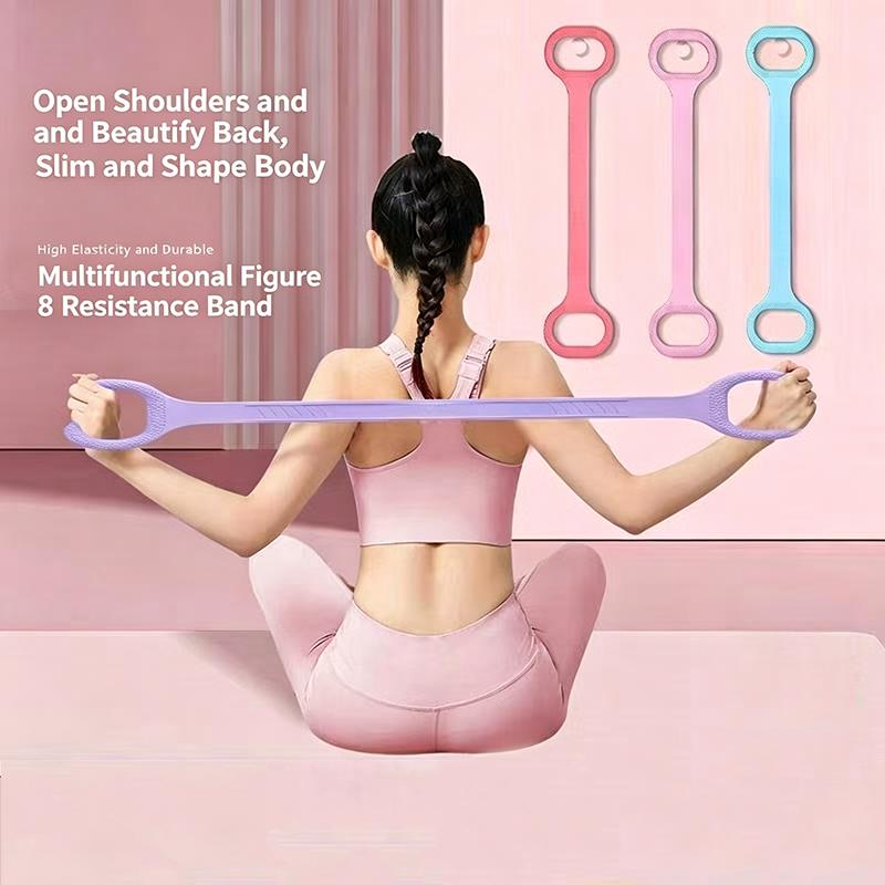 1/3 個 8 形状の抵抗バンド、背中と腕のトレーニング用ヨ - Pilates Bar Kit With Resistance Bands のレビューと価格