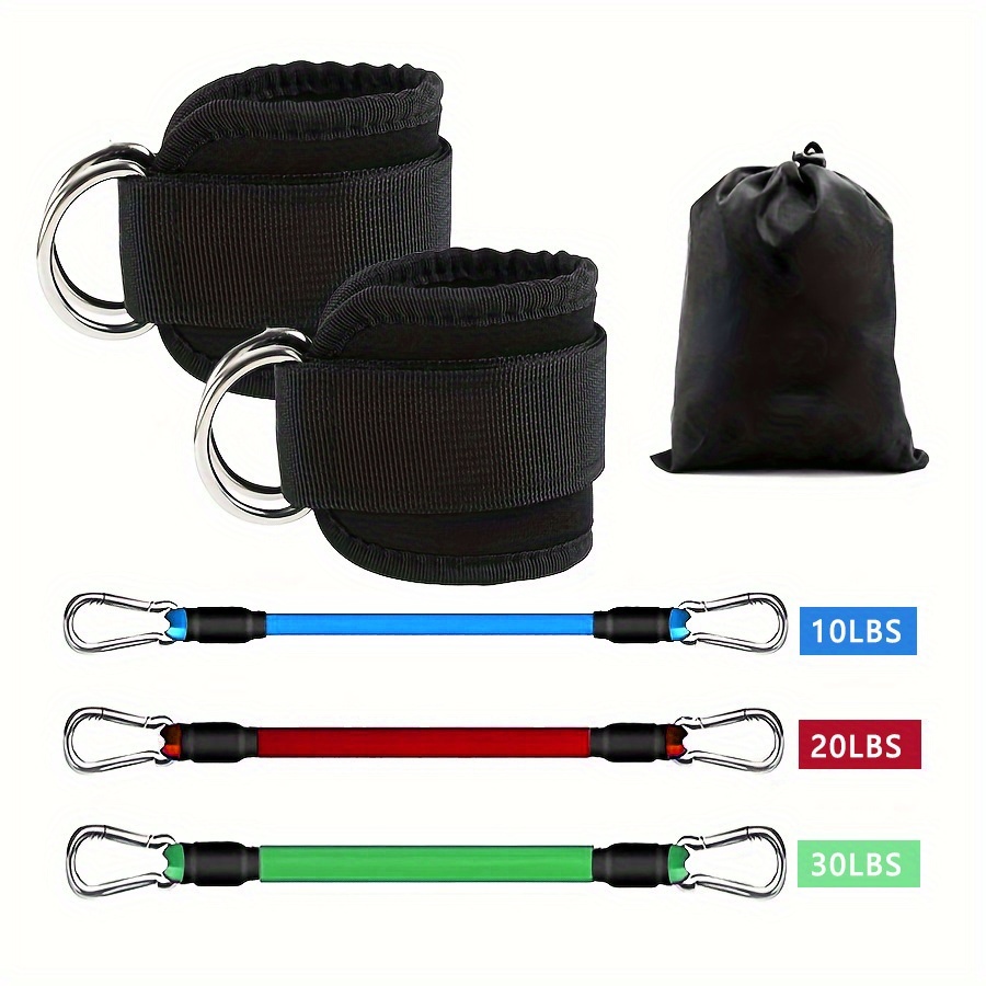 5個の足首抵抗バンド、アンクルストラップ付き足首抵抗バンド、 - Pilates Bar Kit With Resistance Bands のレビューと価格