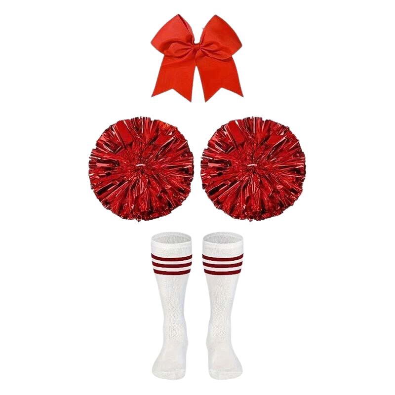 4ピース チアリーダーポンポンセット ヘアベルト、リボン、ソ - Team Sports のレビューと価格