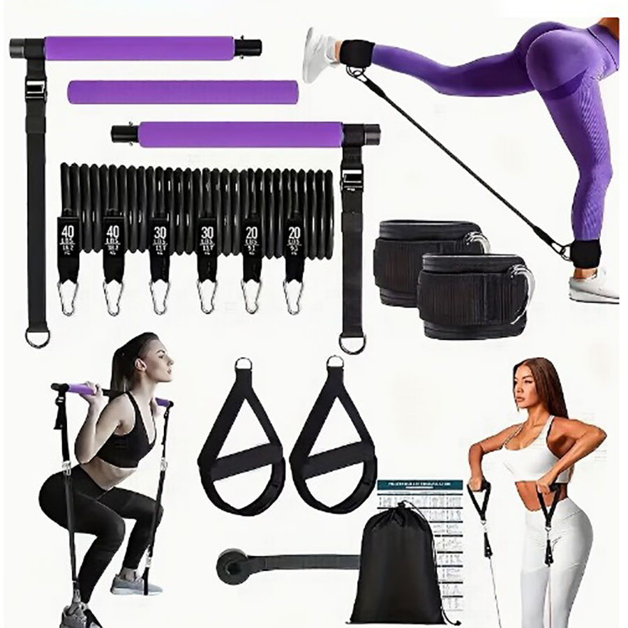 180ポンドの抵抗バンドと調節可能なピラティスバー付き、持ち - Pilates Bar Kit With Resistance Bands のレビューと価格